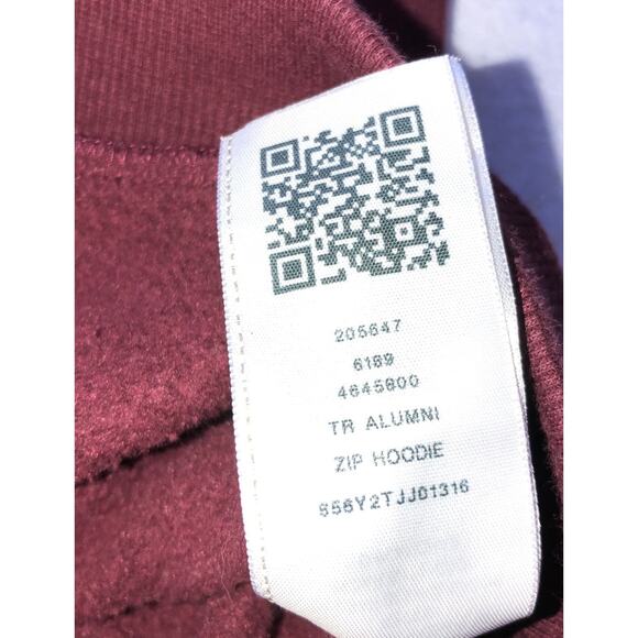 True Religion Zip Hoodie Embellished Studs Burgundy TR Alumni 2002 Womens Sz XS - Picture 6 of 9